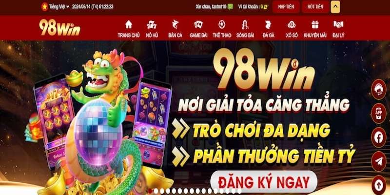 Đăng ký 98win, nhận ngay ưu đãi khủng cùng nhiều phúc lợi khác